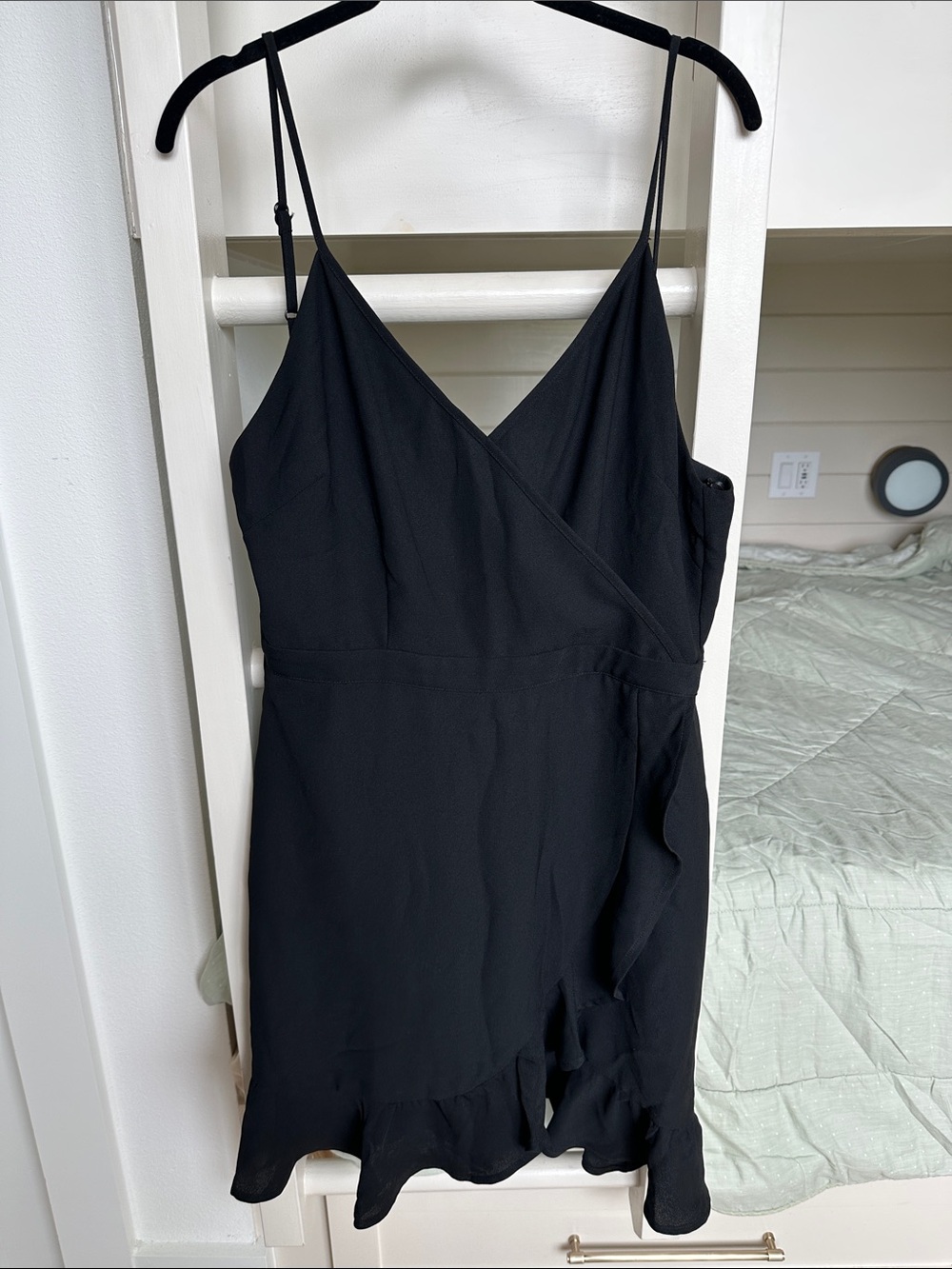 19 Cooper Black Spaghetti Strap Dress with V-Neck